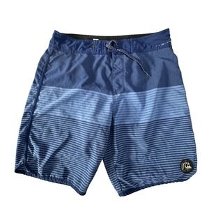Quiksilver Mens Board Shorts Swim Trunks Blue Striped Size 31
